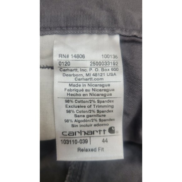 Men's Relaxed Fit Rigby Short Carhartt Gray Size 44 - Picture 6 of 8